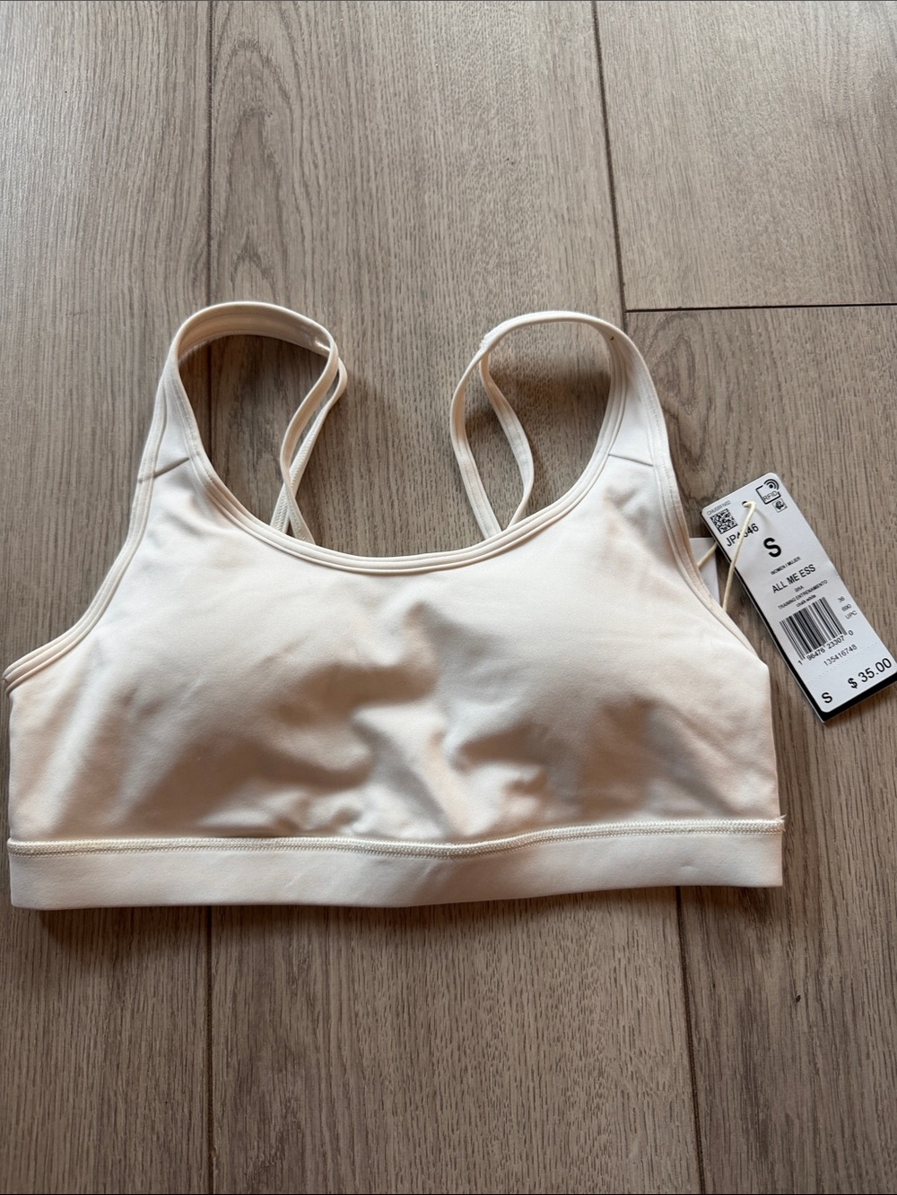 adidas Cream Double-Strap Sports Bra